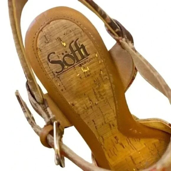 Softt Peggie Platform Wedge Espadrilles Sandals Jute Tan Brown Floral Size 9.5 - Picture 9 of 15